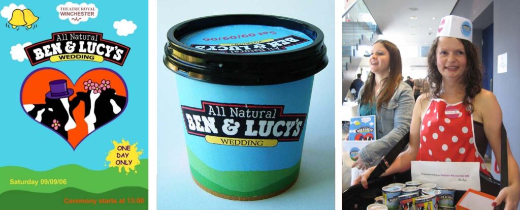 Theatre poster design and ice cream tub design