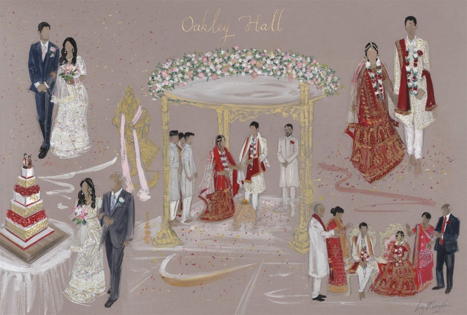 Indian wedding inspo and ideas, live wedding painting, wedding artist