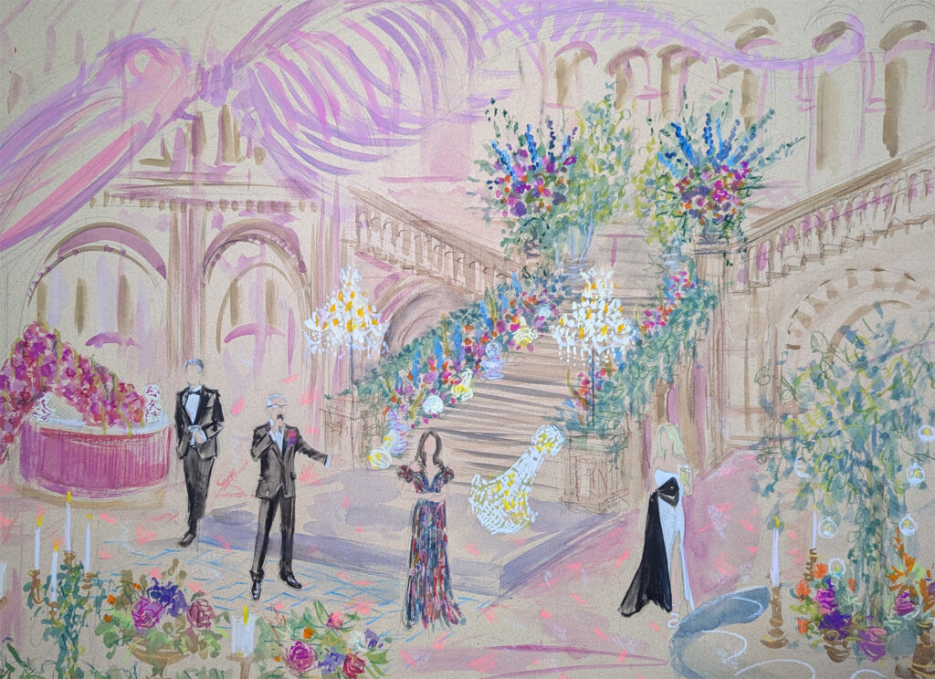 luxury corporate event entertainment ideas, live painting group portraits, live illustrator