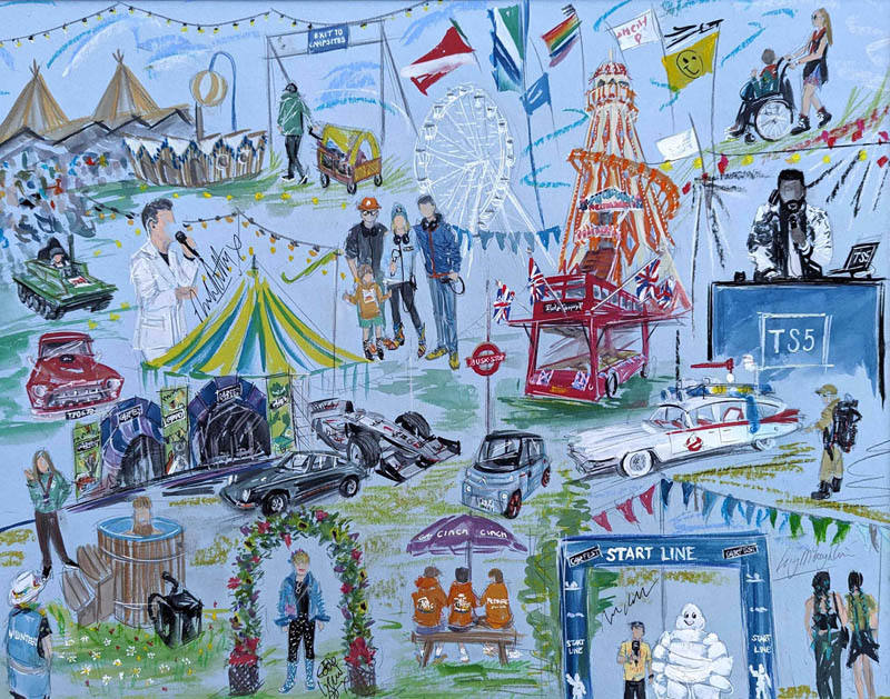 CarFest montage painting, festival artwork