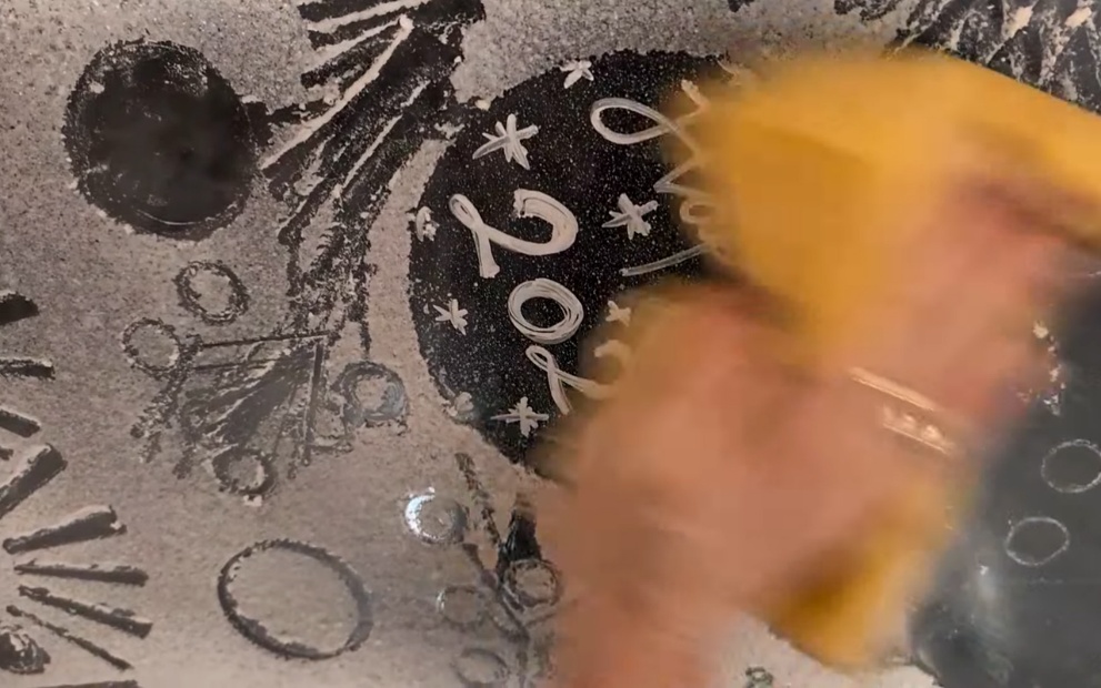 Christmas party idea snow art window how to clean